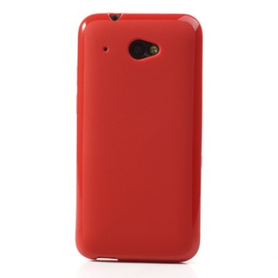 HTC Desire 601 Jelly Case sarkans cieta silikona (TPU) futrālis / Vacins.lv