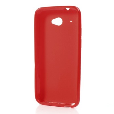HTC Desire 601 Jelly Case sarkans cieta silikona (TPU) futrālis / Vacins.lv
