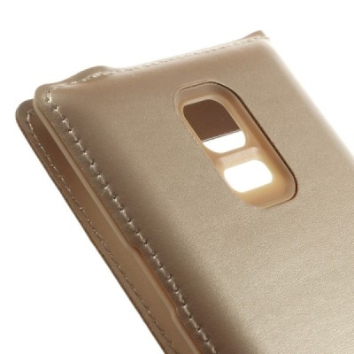Samsung Galaxy S5 mini (G800) auksinis odinis atverčiamas „Smart Window“ dėklas su langeliu / Priedai.lt
