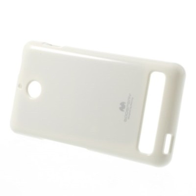 Sony Xperia E1 Mercury balts cieta silikona (TPU) apvalks / vacins.lv