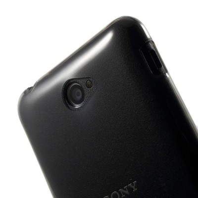 Sony Xperia E4 skaidrus (permatomas) kieto silikono TPU ploniausias pasaulyje pilkas dėklas / Priedai.lt