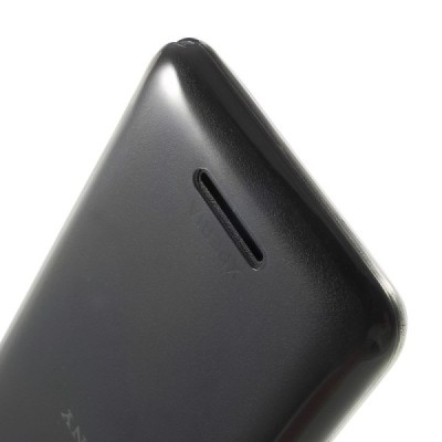 Sony Xperia E4 skaidrus (permatomas) kieto silikono TPU ploniausias pasaulyje pilkas dėklas / Priedai.lt