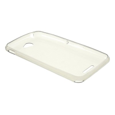 Sony Xperia E4 skaidrus (permatomas) kieto silikono TPU ploniausias pasaulyje pilkas dėklas / Priedai.lt