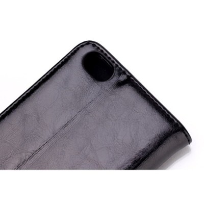 Huawei Honor 6 solīds atvēramais ādas melns maciņš / Vacins.lv