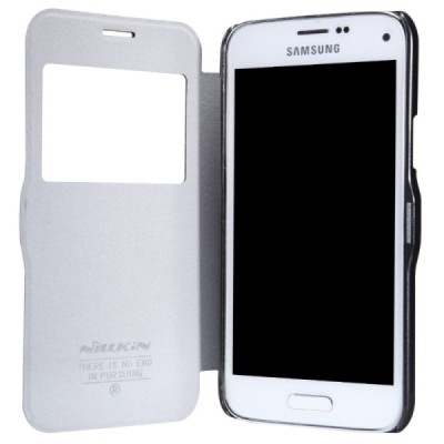 Samsung Galaxy S5 mini (G800) Nillkin Fresh atvēramais melns maciņš / Vacins.lv