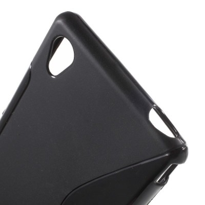 Sony Xperia M4 Aqua matēts cieta silikona (TPU) melns apvalks / Vacins.lv