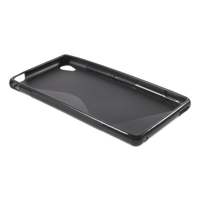 Sony Xperia M4 Aqua matēts cieta silikona (TPU) melns apvalks / Vacins.lv