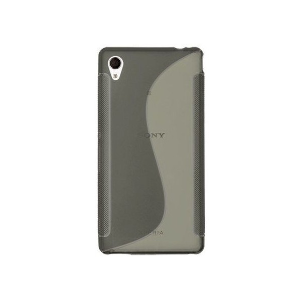 Kieto silikono (TPU) dėklas - skaidrus, pilkas (Xperia M4 Aqua)