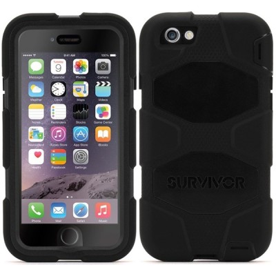 „Griffin“ Survivor All-Terrain juodas Apple iPhone 6 (6s) sustiprintos apsaugos (kario) dėklas / Priedai.lt