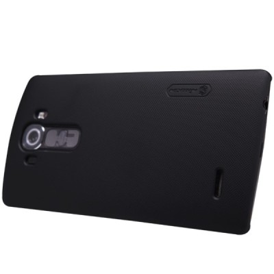 LG G4 (H815) Nillkin Frosted Shield juodas plastikinis dėklas + apsauginė ekrano plėvelė / Priedai.lt