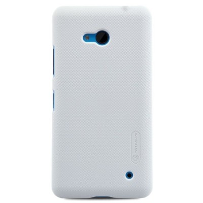 Microsoft Lumia 640 Nillkin Frosted Shield baltas plastikinis dėklas + apsauginė ekrano plėvelė / Priedai.lt