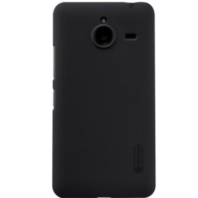 Microsoft Lumia 640 XL Nillkin Frosted Shield juodas plastikinis dėklas + apsauginė ekrano plėvelė / Priedai.lt
