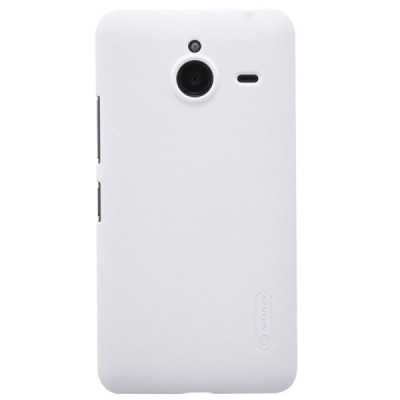 Microsoft Lumia 640 XL Nillkin Frosted Shield baltas plastikinis dėklas + apsauginė ekrano plėvelė / Priedai.lt