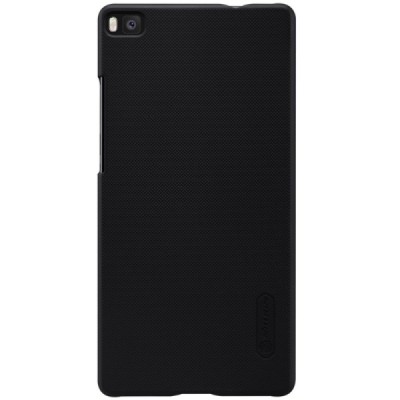Huawei P8 Nillkin Frosted Shield melns plastmasas apvalks + ekrāna aizsargplēve / Vacins.lv