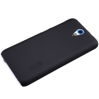 HTC Desire 620 Nillkin Frosted Shield juodas plastikinis dėklas + apsauginė ekrano plėvelė / Priedai.lt