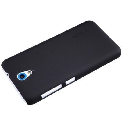 HTC Desire 620 Nillkin Frosted Shield juodas plastikinis dėklas + apsauginė ekrano plėvelė / Priedai.lt