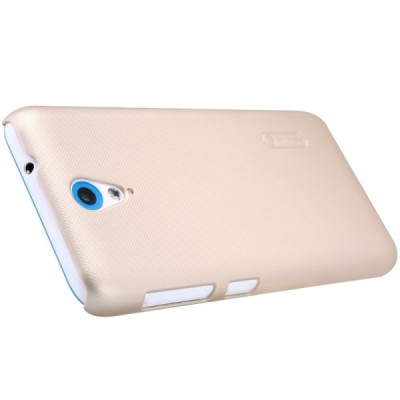 HTC Desire 620 Nillkin Frosted Shield auksinis plastikinis dėklas + apsauginė ekrano plėvelė / Priedai.lt