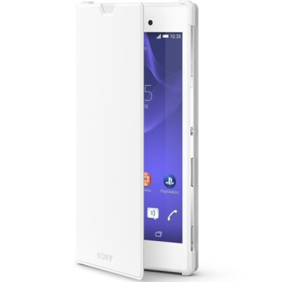 Oficiāls Sony Xperia T3 Style Cover Stand balts atvērams maciņš SCR16 / Vacins.lv