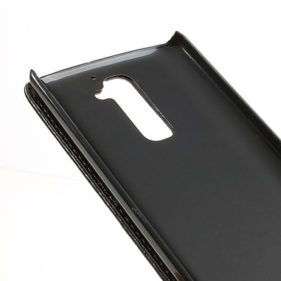 Atverčiamas odinis LG G2 juodas dėklas (dėkliukas) / Priedai.lt