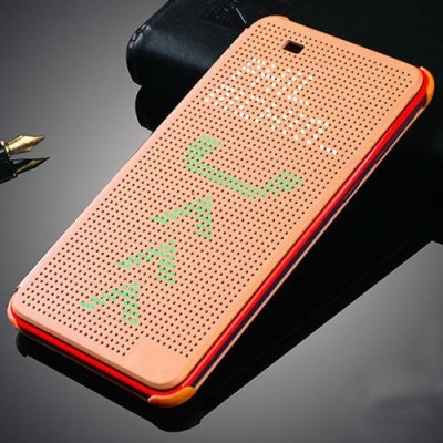 HTC Desire 820 Smart Dot View atverčiamas auksinis dėklas / Priedai.lt