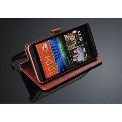 HTC Desire 820 atvēramais ādas brūns maciņš (maks) / Vacins.lv