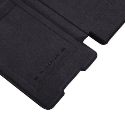 Greznais „Nillkin“ Qin sērijas ādas atvērams melns Sony Xperia Z3+ Plius maciņš / Vacins.lv