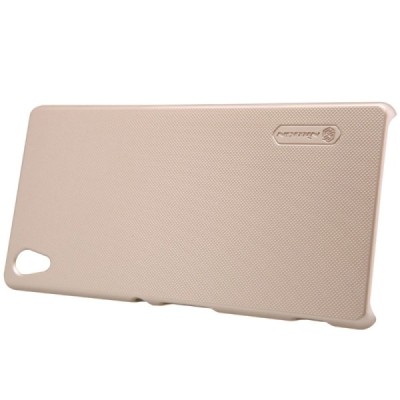 Sony Xperia Z3+ Pluss Nillkin Frosted Shield zelta plastmasas apvalks + ekrāna aizsargplēve / Vacins.lv