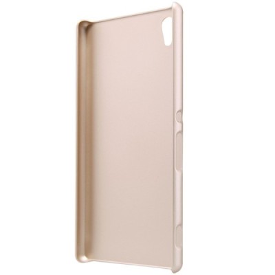 Sony Xperia Z3+ Pluss Nillkin Frosted Shield zelta plastmasas apvalks + ekrāna aizsargplēve / Vacins.lv