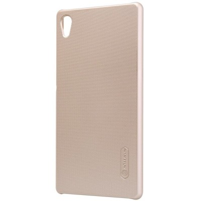 Sony Xperia Z3+ Pluss Nillkin Frosted Shield zelta plastmasas apvalks + ekrāna aizsargplēve / Vacins.lv