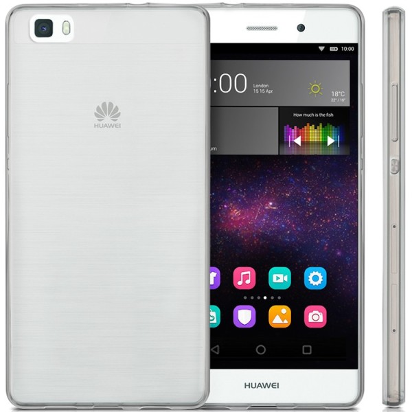 Ploniausias TPU skaidrus dėklas - pilkas (P8 Lite)