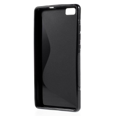 Huawei P8 Lite cieta silikona (TPU) melns apvalks / vacins.lv