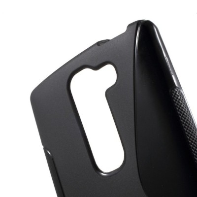 LG Spirit 4G LTE cieta silikona (TPU) melns apvalks / vacins.lv