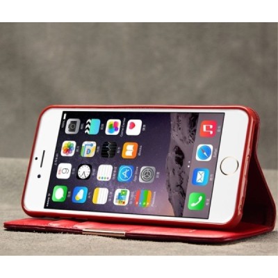 Apple iPhone 6 Plus (6s Plus) „Kalaideng“ Royale ādas atvēramais sarkans maciņš / Vacins.lv