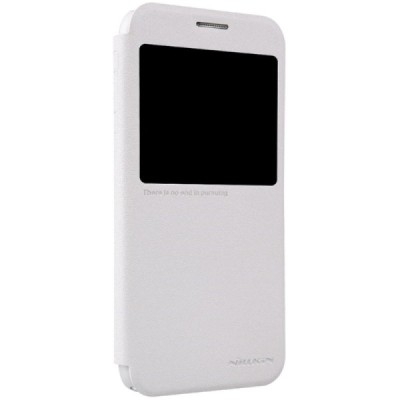 Samsung Galaxy S6 (G920) baltas odinis atverčiamas Nillkin Sparkle dėklas / Priedai.lt