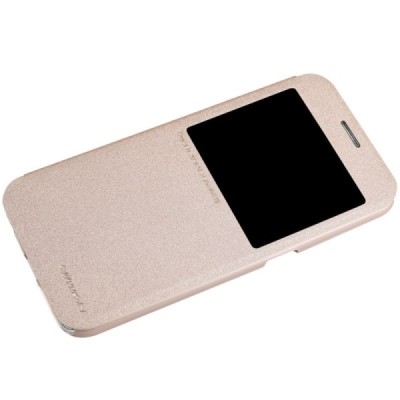 Samsung Galaxy S6 (G920) „Nillkin“ Sparkle atvēramais zelta maciņš / Vacins.lv