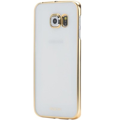 Samsung Galaxy S6 (G920) Rock Neon plastikinis skaidrus permatomas auksinis dėklas / Priedai.lt