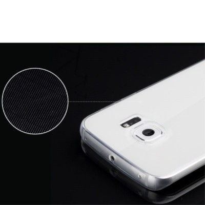Samsung Galaxy S6 Edge (G925) Rock Ultra Thin Slim Jacket plonas skaidrus (permatomas) silikoninis TPU bespalvis dėklas / Prieda