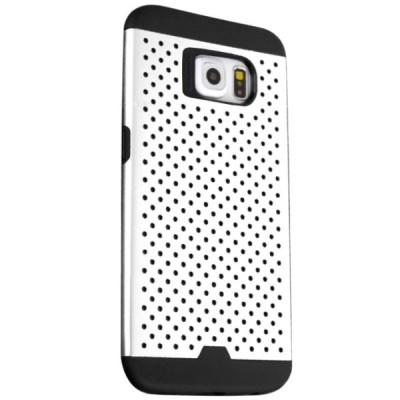 Sustiprintos apsaugos Samsung Galaxy S6 G920 baltas kieto silikono (TPU) ir plastiko dėklas / Priedai.lt