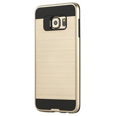 Sustiprintos apsaugos Samsung Galaxy S6 G920 auksinis kieto silikono (TPU) ir plastiko dėklas / Priedai.lt