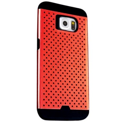 Sustiprintos apsaugos Samsung Galaxy S6 G920 raudonas kieto silikono (TPU) ir plastiko dėklas / Priedai.lt
