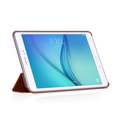 Prabangus „HOCO“ Retro Crystal serijos odinis atverčiamas rudas Samsung Galaxy Tab A 9.7 (T555, T550) dėklas / Priedai.lt