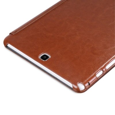 Prabangus „HOCO“ Retro Crystal serijos odinis atverčiamas rudas Samsung Galaxy Tab A 9.7 (T555, T550) dėklas / Priedai.lt