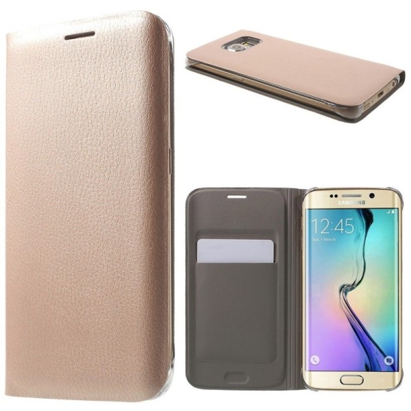 „Smart Wallet“ atverčiamas dėklas - rožinis (Galaxy S6 Edge)