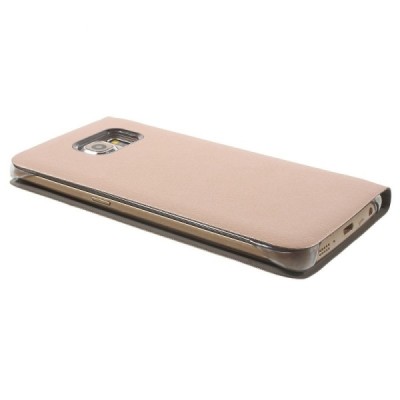 Samsung Galaxy S6 Edge rožinis odinis atverčiamas Smart Wallet dėklas - piniginė / Priedai.lt