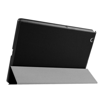 Sony Xperia Tablet Z4 atvēramais melns ādas maciņš / Vacins.lv