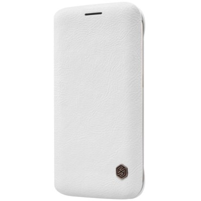 Greznais „Nillkin“ Qin sērijas ādas atvērams balts Samsung Galaxy S6 Edge (G925) maciņš / Vacins.lv