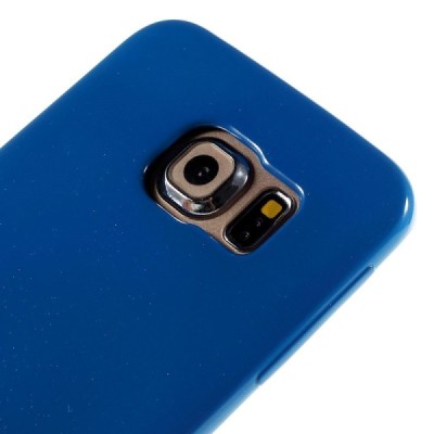 Samsung Galaxy S6 Edge (G925) Mercury tamsiai mėlynas kieto silikono tpu dėklas - nugarėlė / Priedai.lt