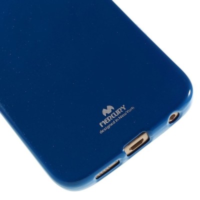 Samsung Galaxy S6 Edge (G925) Mercury tamsiai mėlynas kieto silikono tpu dėklas - nugarėlė / Priedai.lt