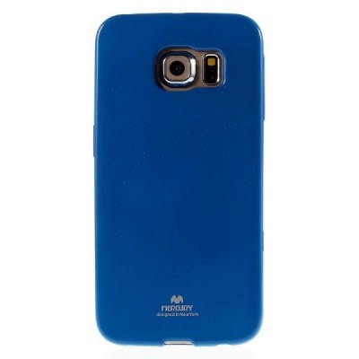 Samsung Galaxy S6 Edge (G925) Mercury tamsiai mėlynas kieto silikono tpu dėklas - nugarėlė / Priedai.lt
