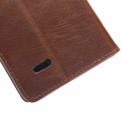 LG G Flex 2 H955 atvēramais ādas tumši brūns retro maciņš (maks) / Vacins.lv